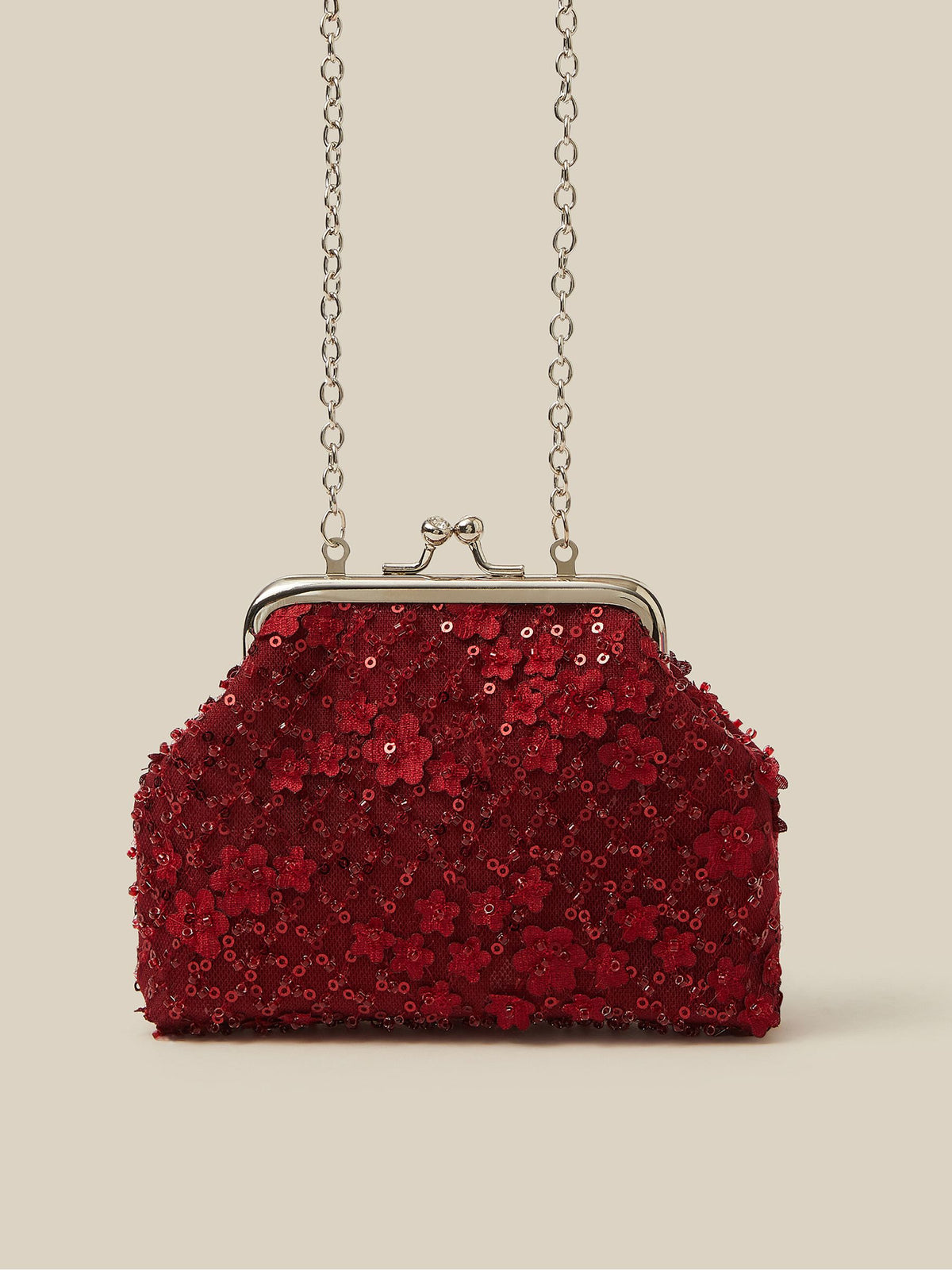 Monsoon Red Taylor Beaded Bag - image 1