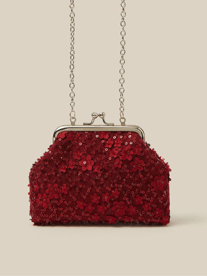 Monsoon Red Taylor Beaded Bag - image 1