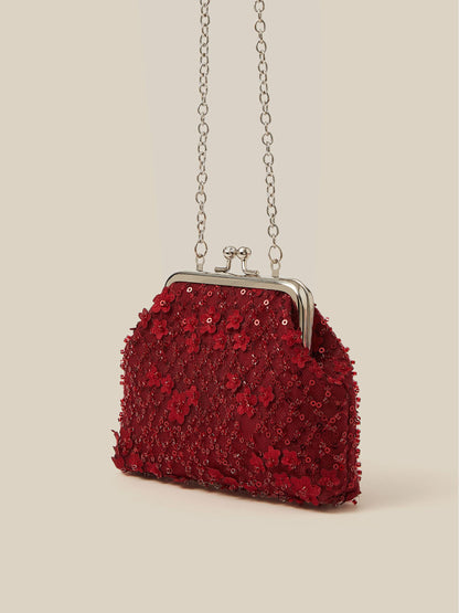 Monsoon Red Taylor Beaded Bag - image 2