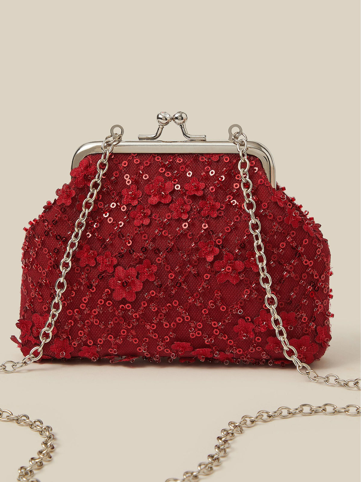 Monsoon Red Taylor Beaded Bag - image 3