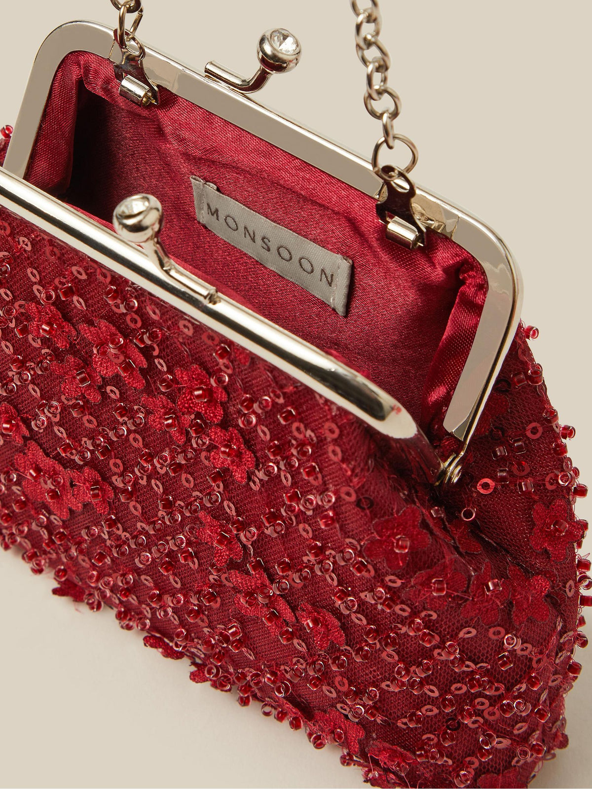 Monsoon Red Taylor Beaded Bag - image 4
