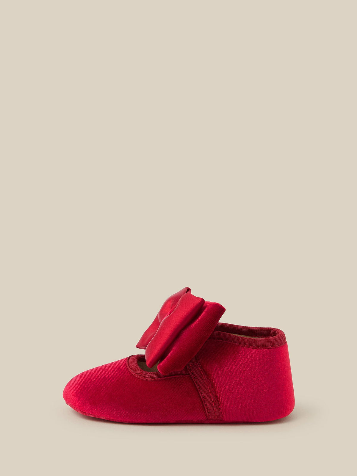 Monsoon Red Bow Velvet Booties & Headband Set - image 2