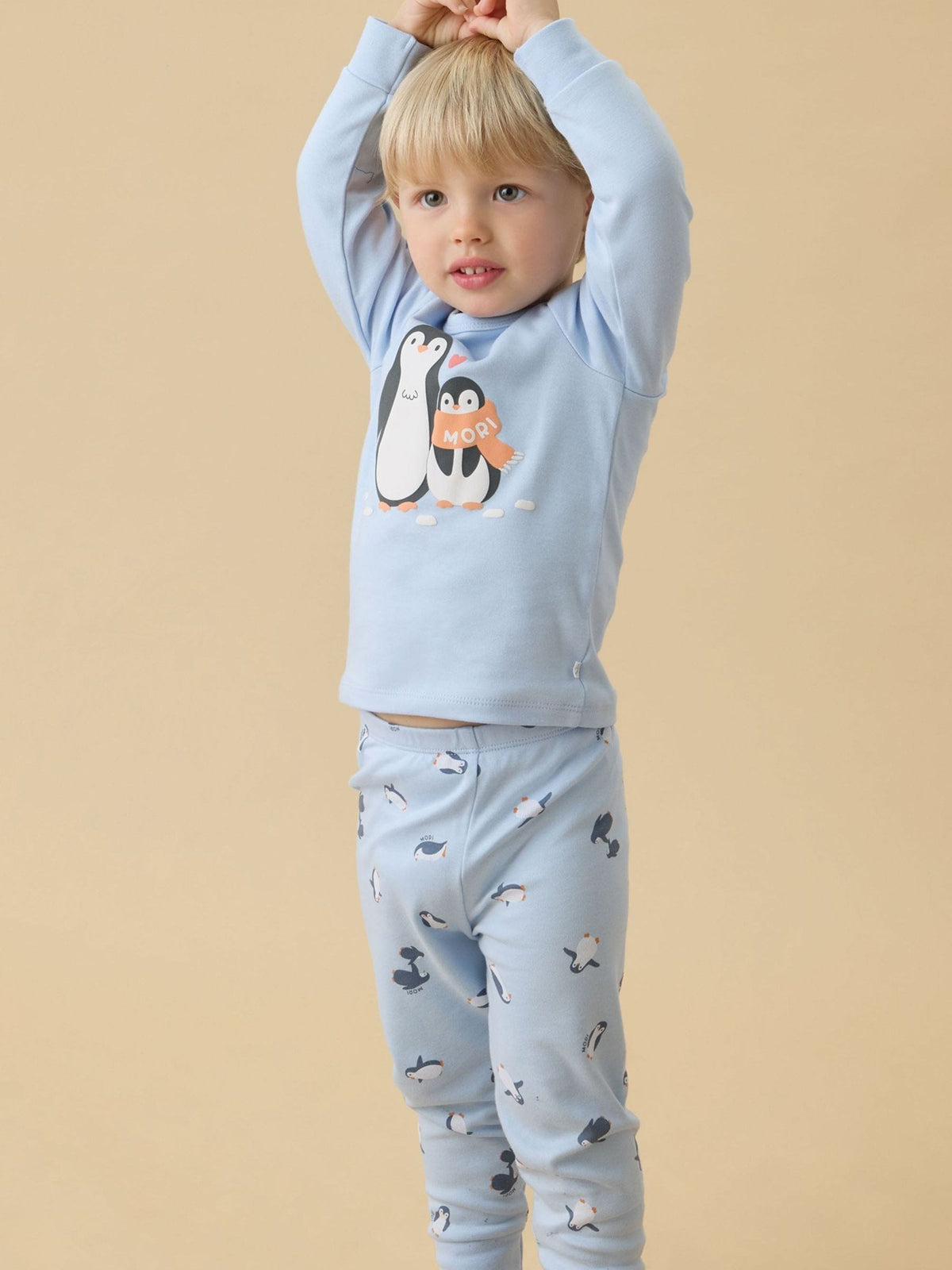 Dsiney Kidz - MORI Blue Penguin Print Soft Cotton Pyjama Set image 2