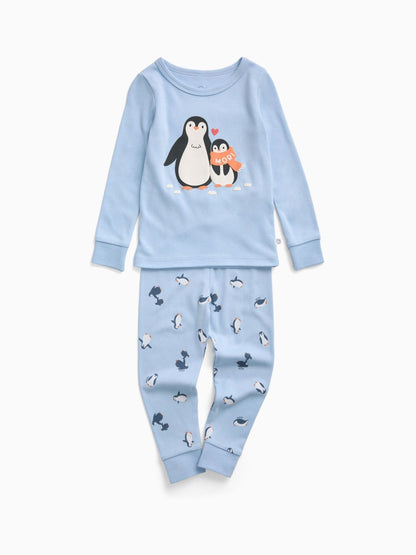 Dsiney Kidz - MORI Blue Penguin Print Soft Cotton Pyjama Set image 3