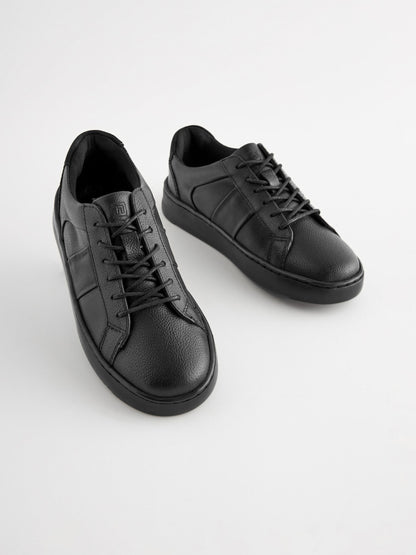 Black Leather Lace Up School Shoes image 1