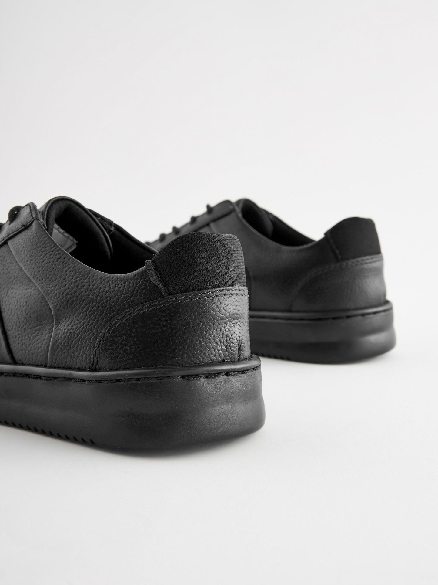 Black Leather Lace Up School Shoes image 4