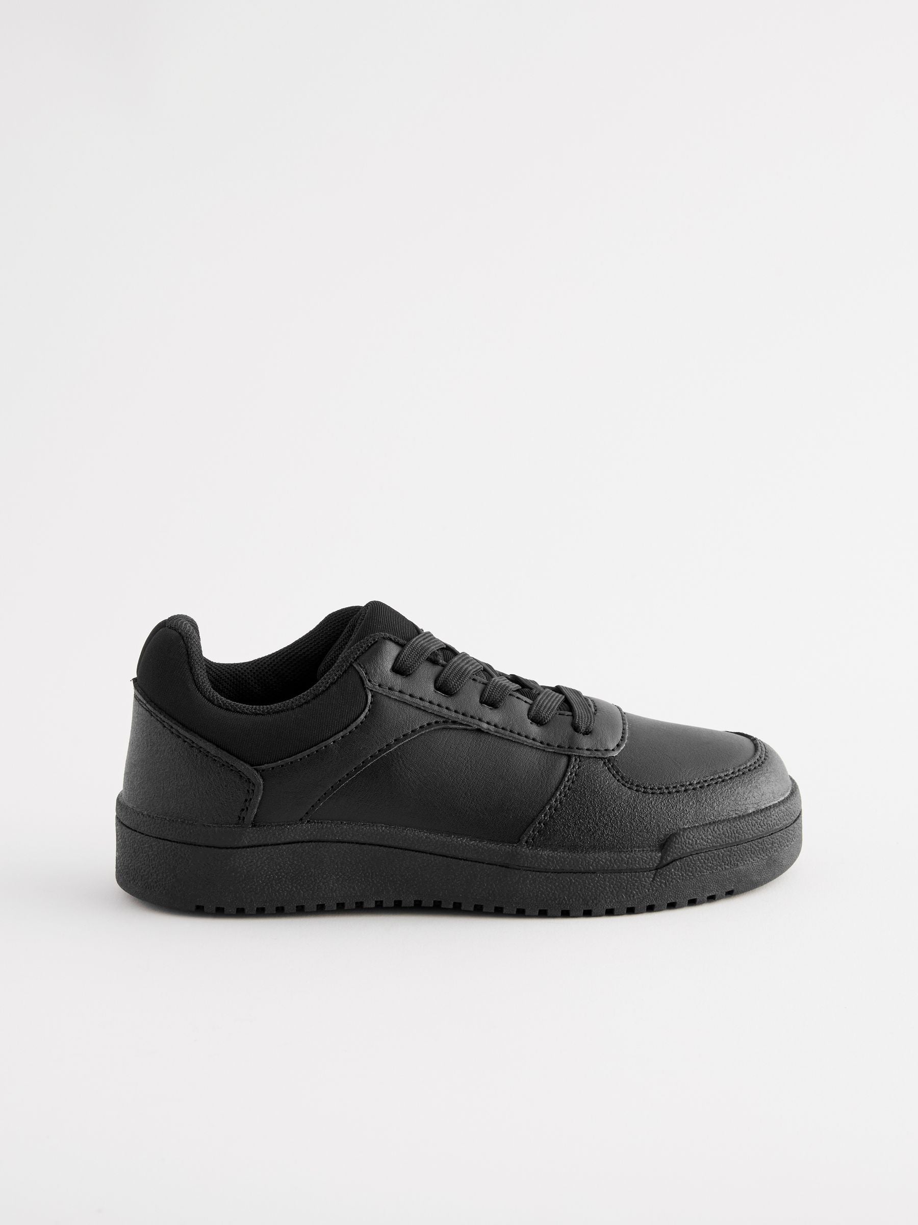 Black Standard Fit (F) School Lace-Up Shoes image 2