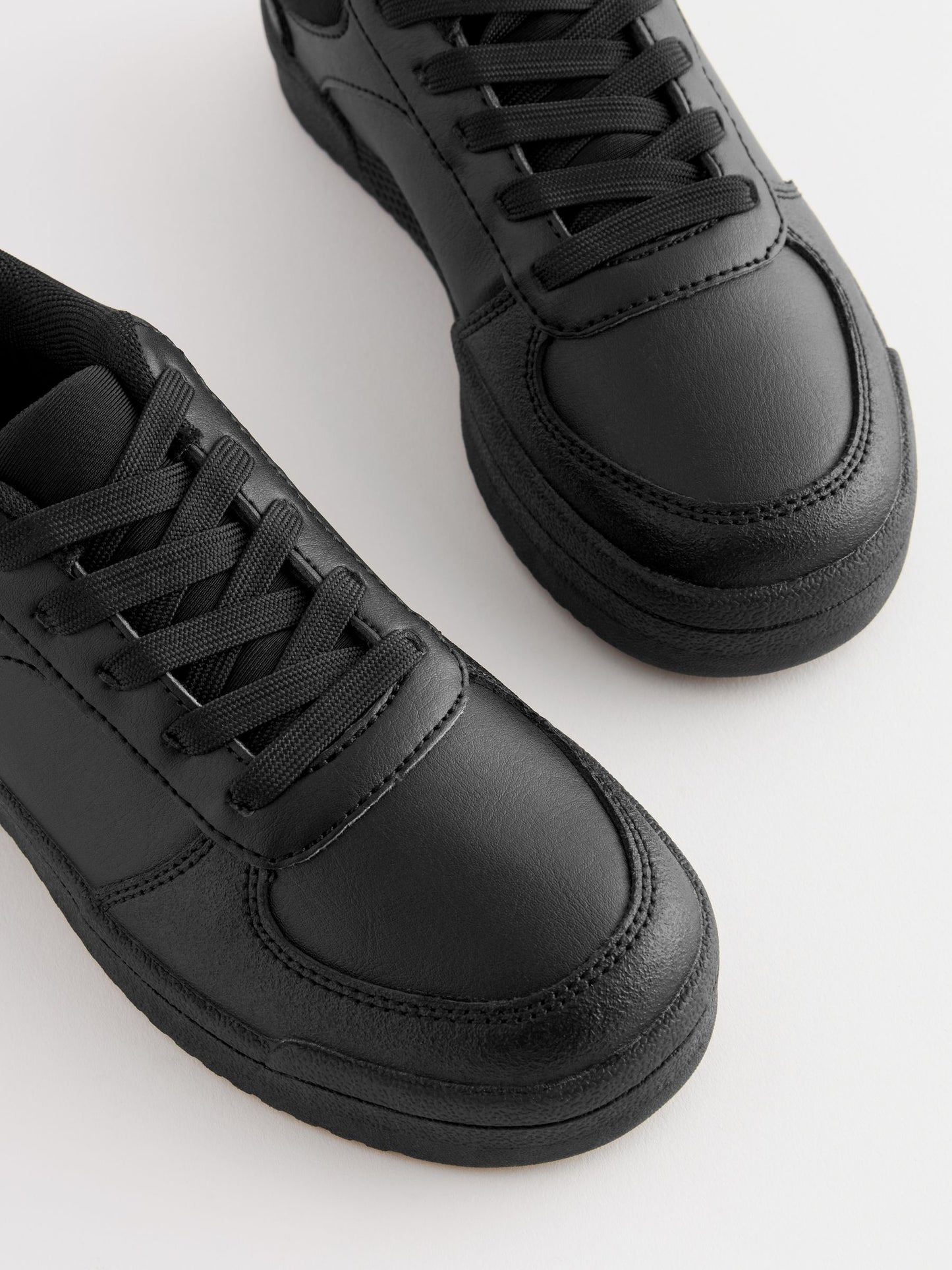 Black Standard Fit (F) School Lace-Up Shoes image 3
