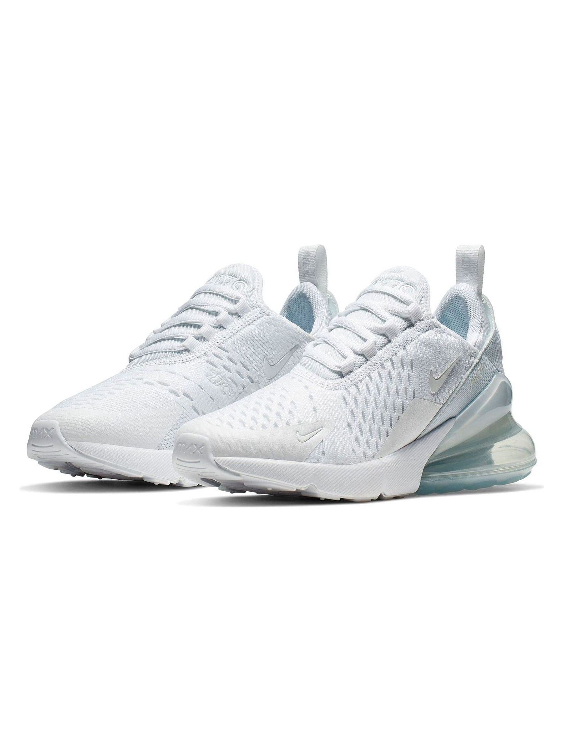 Nike White/Pale Aqua Youth Air Max 270 Trainers image 4