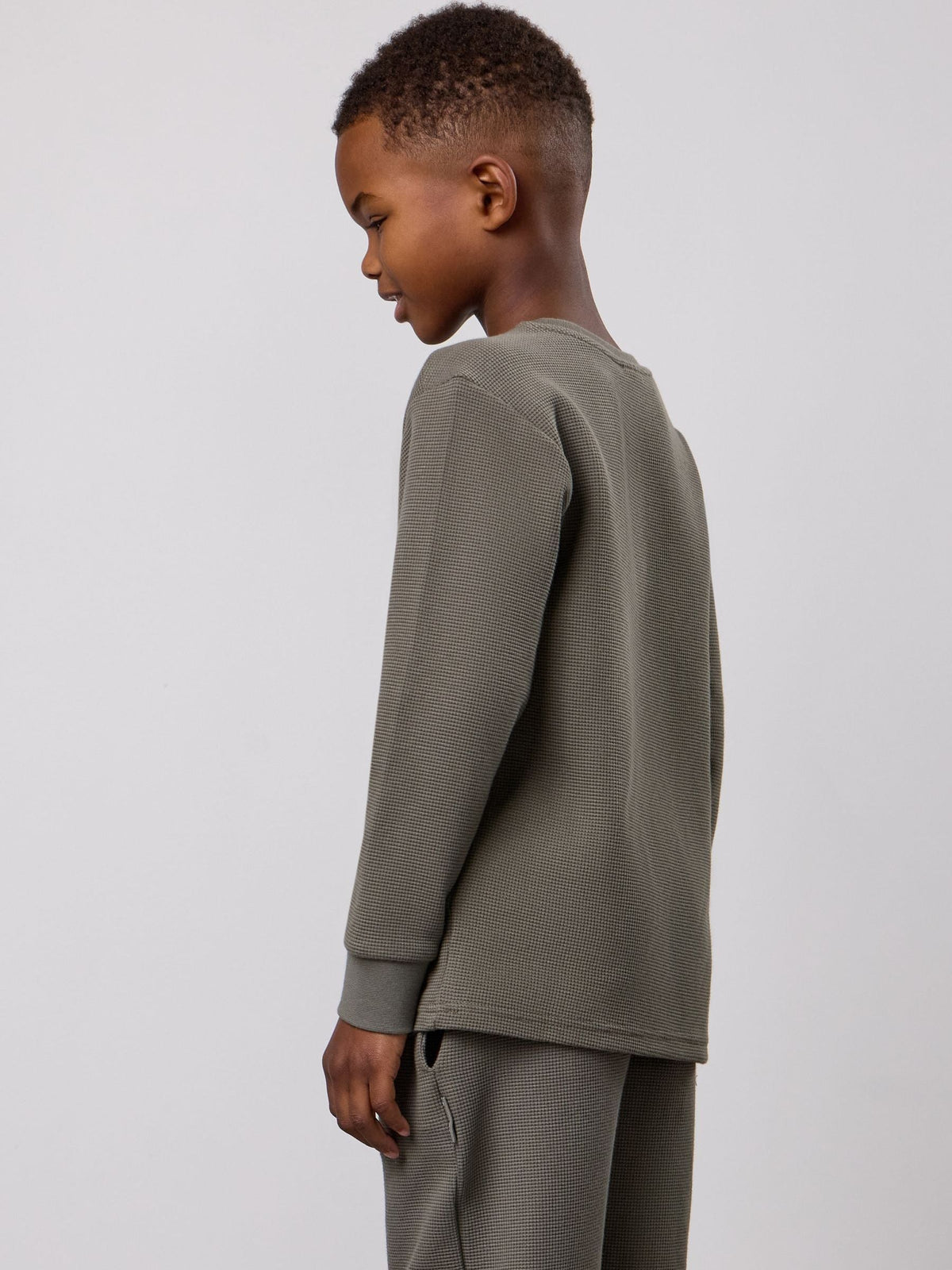 Gym King Green Waffle Long Sleeve Top - image 3