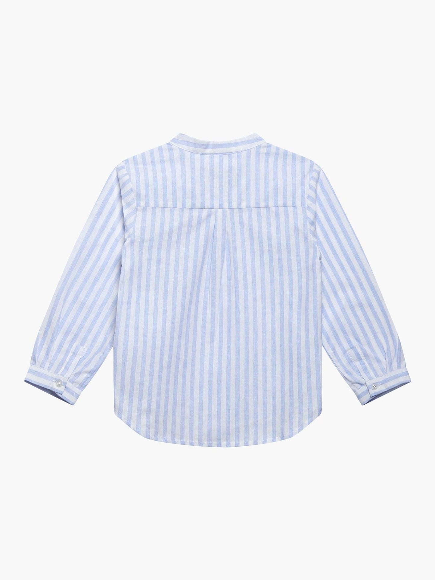Dsiney Kidz - Trotters London Blue Stripe Oscar Cotton/Linen Blend Shirt image 2