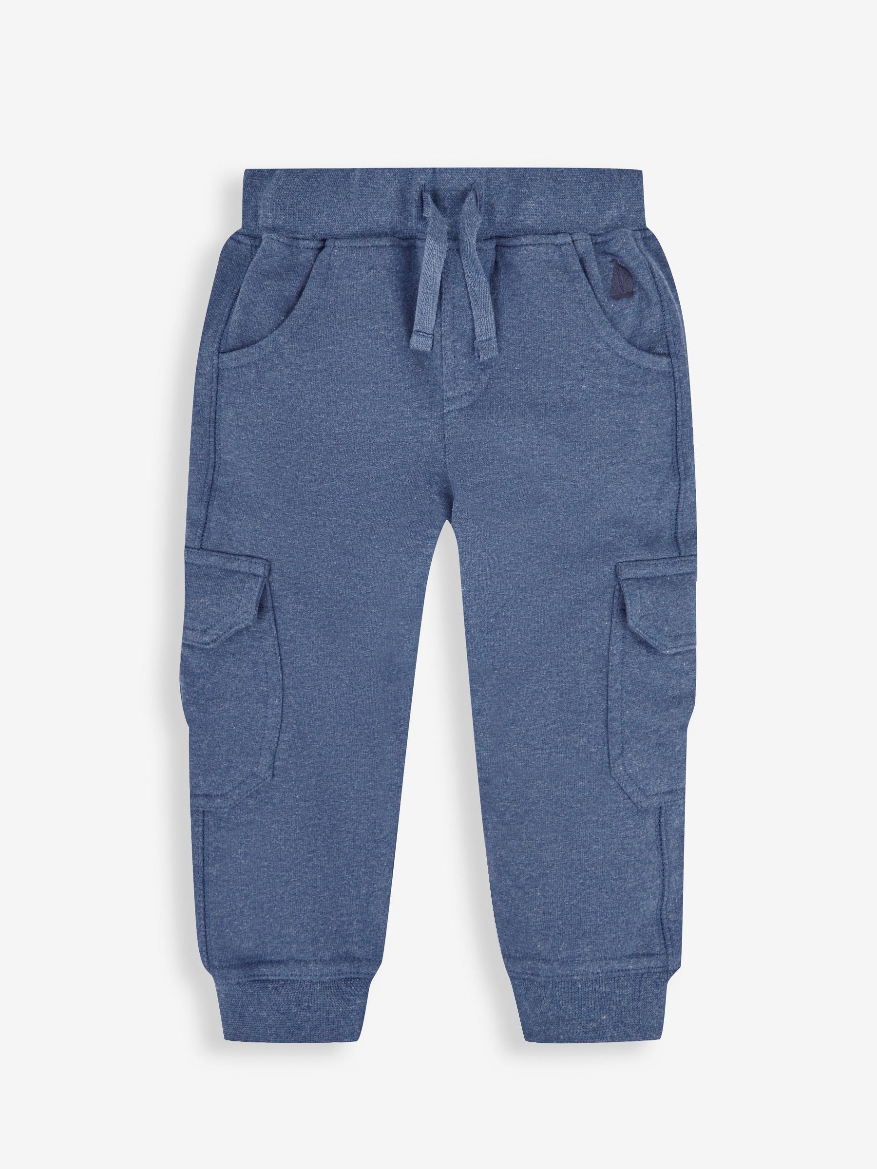 JoJo Maman Bébé Indigo Blue & Navy Blue 2-Pack Cargo Joggers image 3