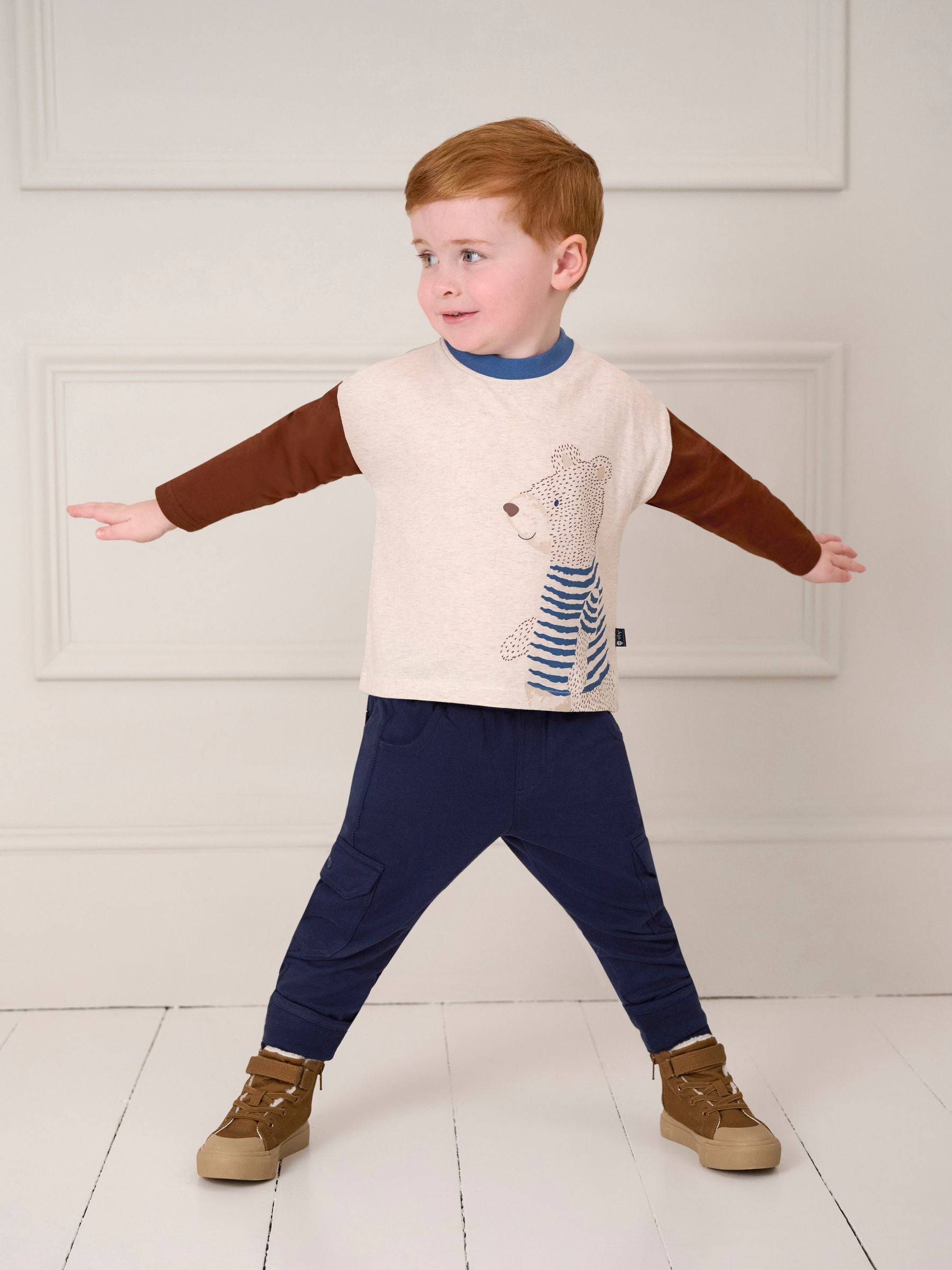 JoJo Maman Bébé Indigo Blue & Navy Blue 2-Pack Cargo Joggers image 9