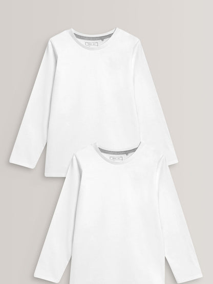 Dsiney Kidz - White 2 Pack Long Sleeve T-Shirts (3-16yrs) image 1