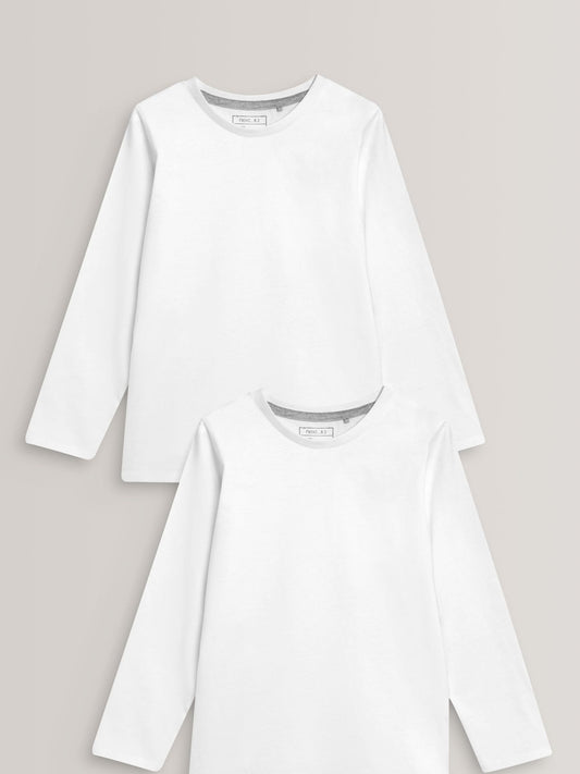 Dsiney Kidz - White 2 Pack Long Sleeve T-Shirts (3-16yrs) image 1