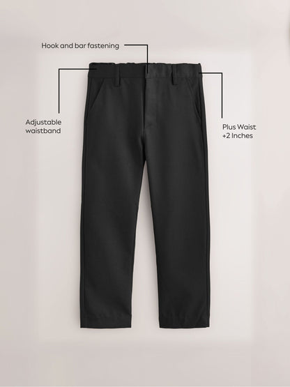 Dsiney Kidz - Black Plus Waist Straight Leg School Trousers (3-17yrs) image 5