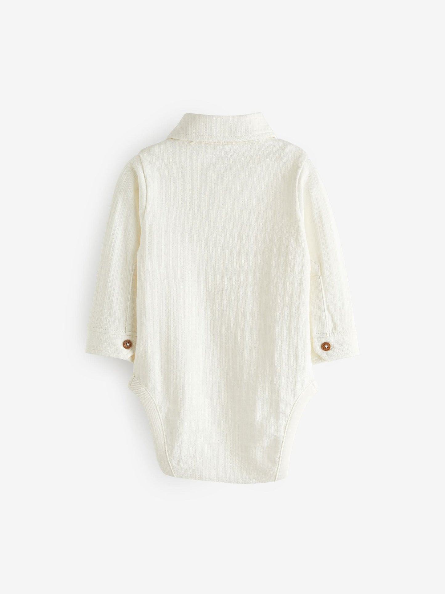 White Textured Shirt Baby Bodysuit (0mths-3yrs) image 3