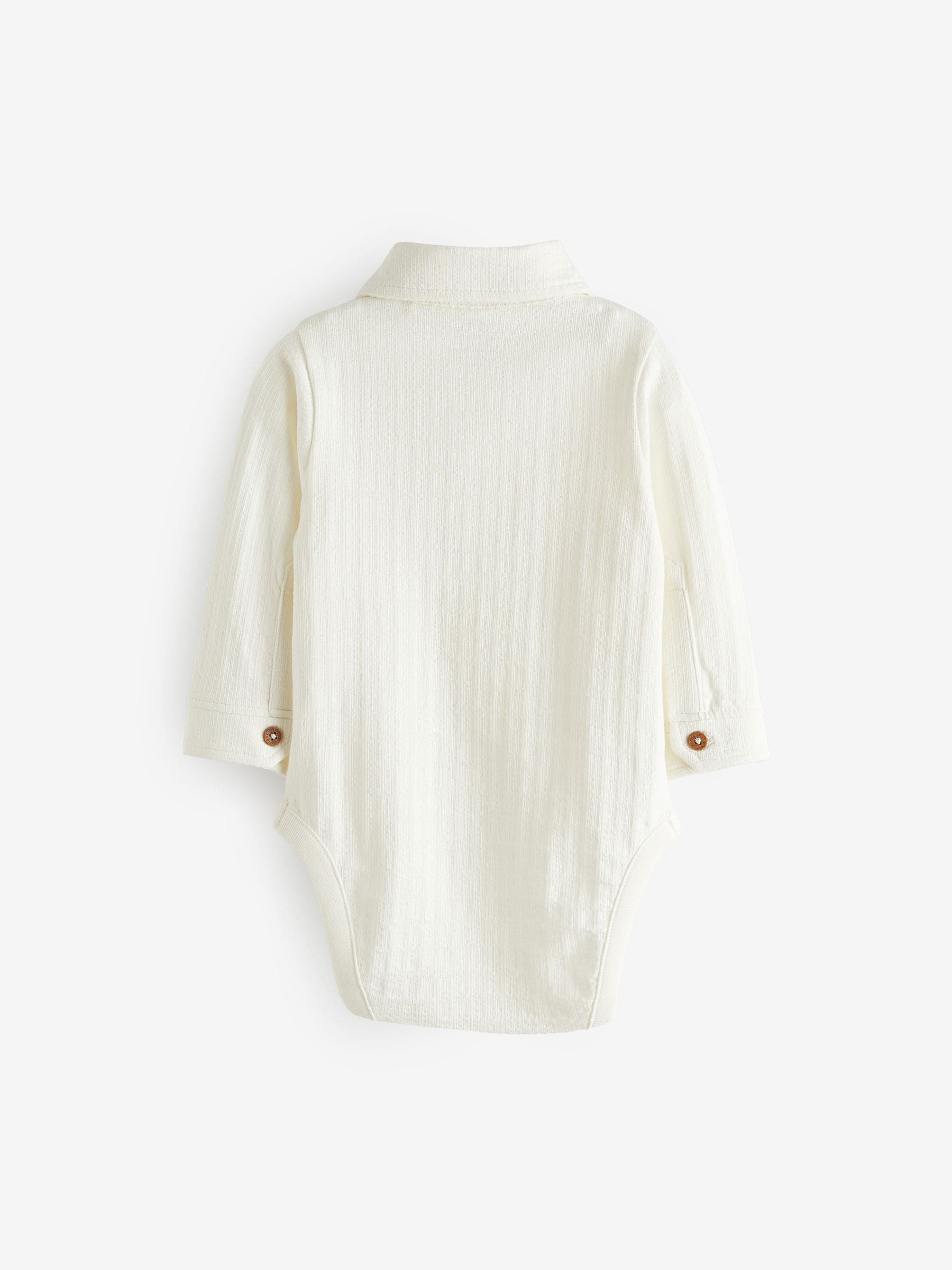 White Textured Shirt Baby Bodysuit (0mths-3yrs) image 3