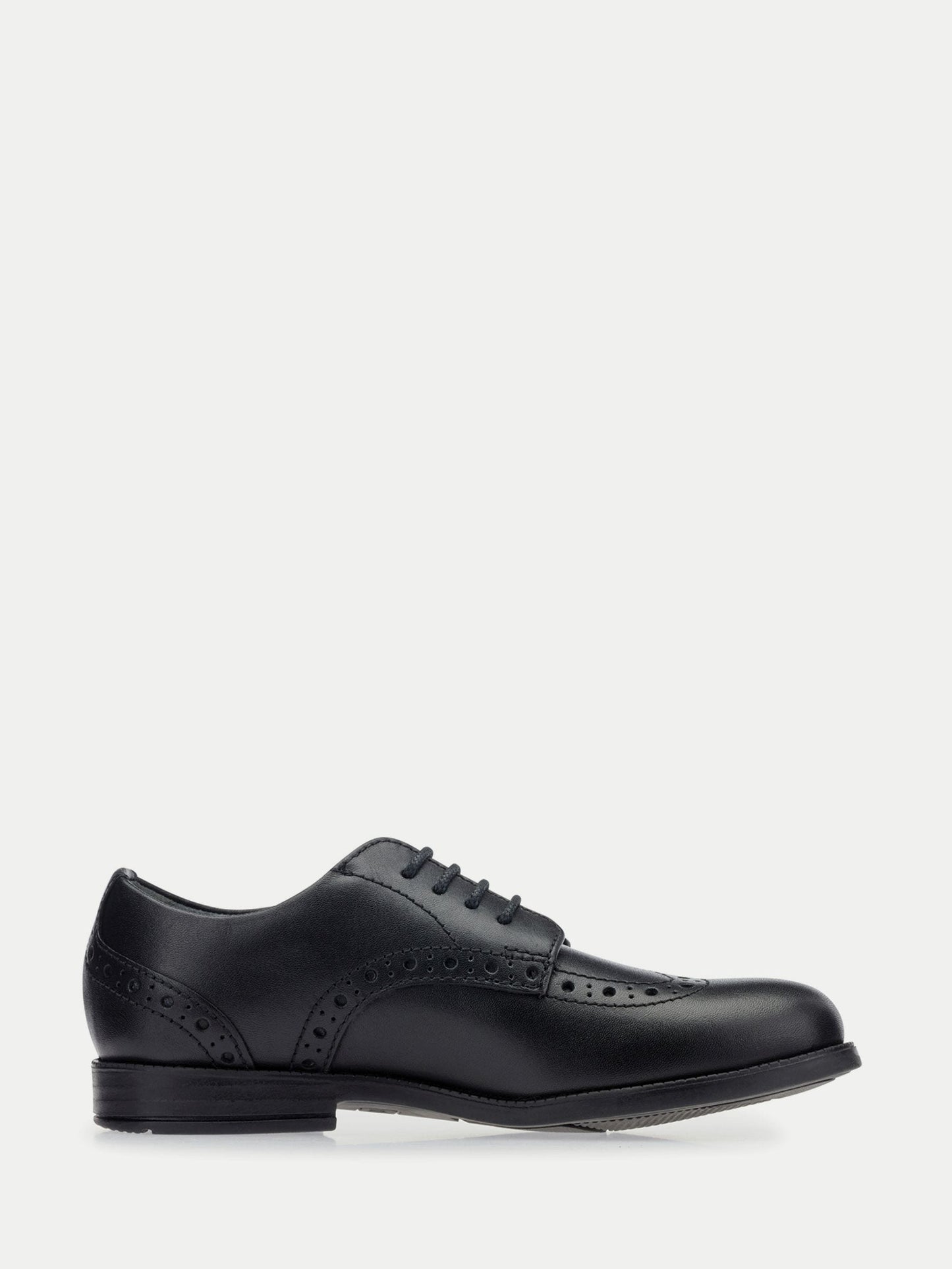 Black Leather Brogue Leather Smart School Shoes F & G Fit image 1