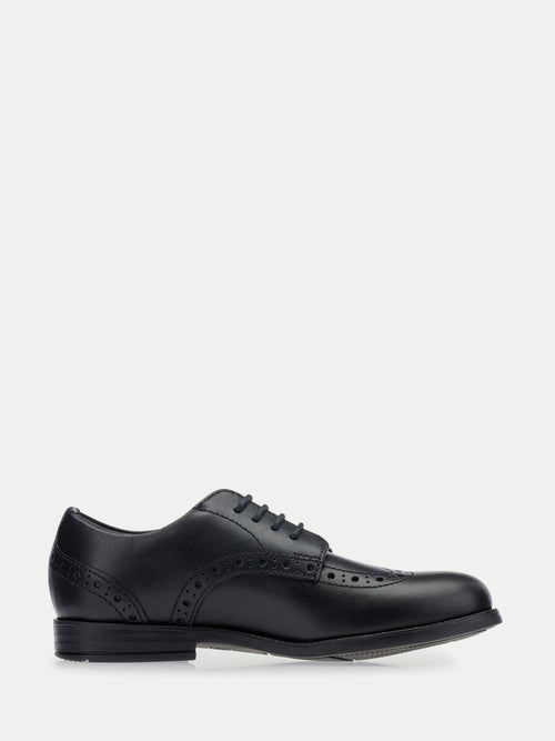 Black Leather Brogue Leather Smart School Shoes F & G Fit image 1