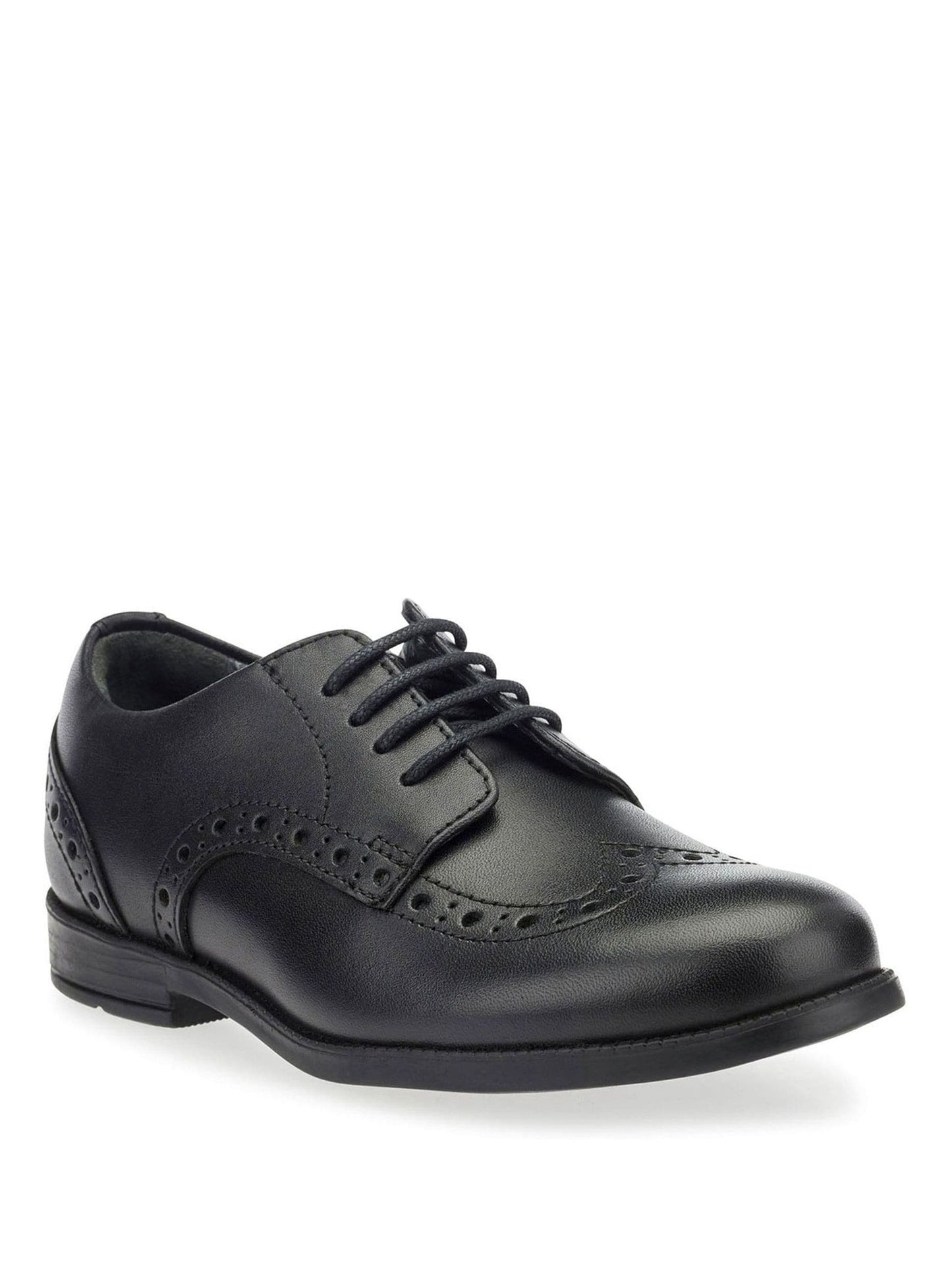 Black Leather Brogue Leather Smart School Shoes F & G Fit image 4