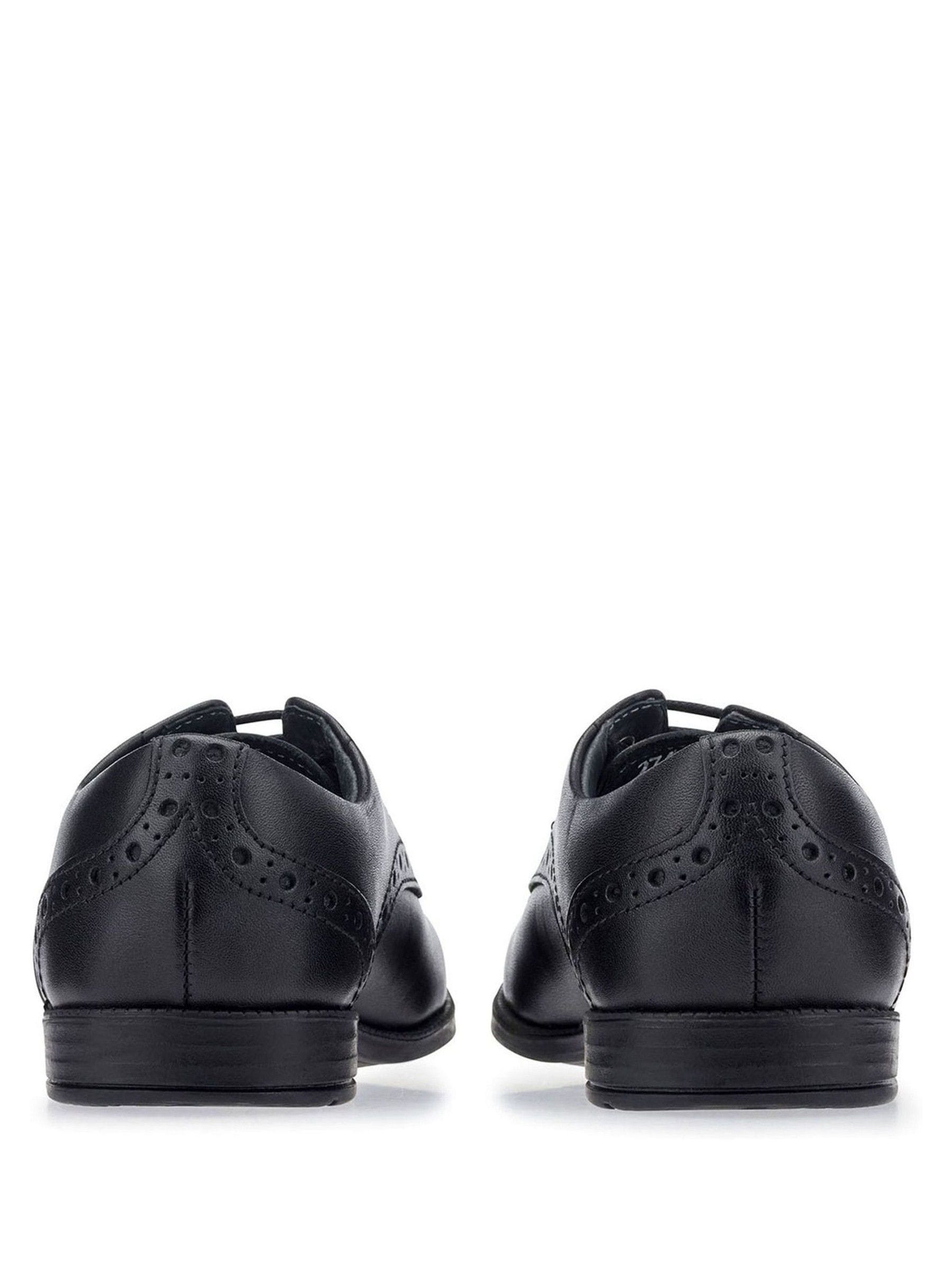 Black Leather Brogue Leather Smart School Shoes F & G Fit image 5