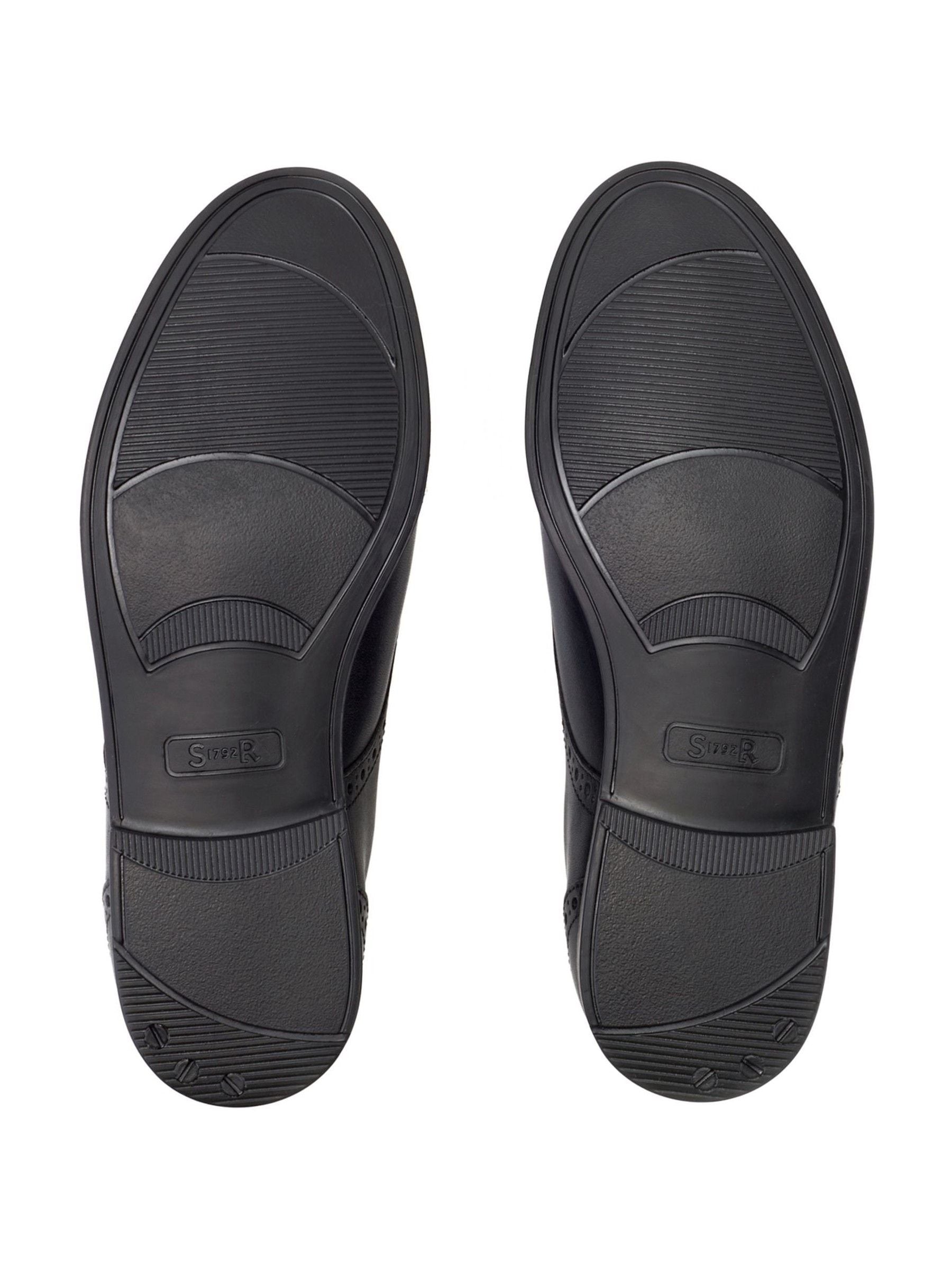 Black Leather Brogue Leather Smart School Shoes F & G Fit image 6