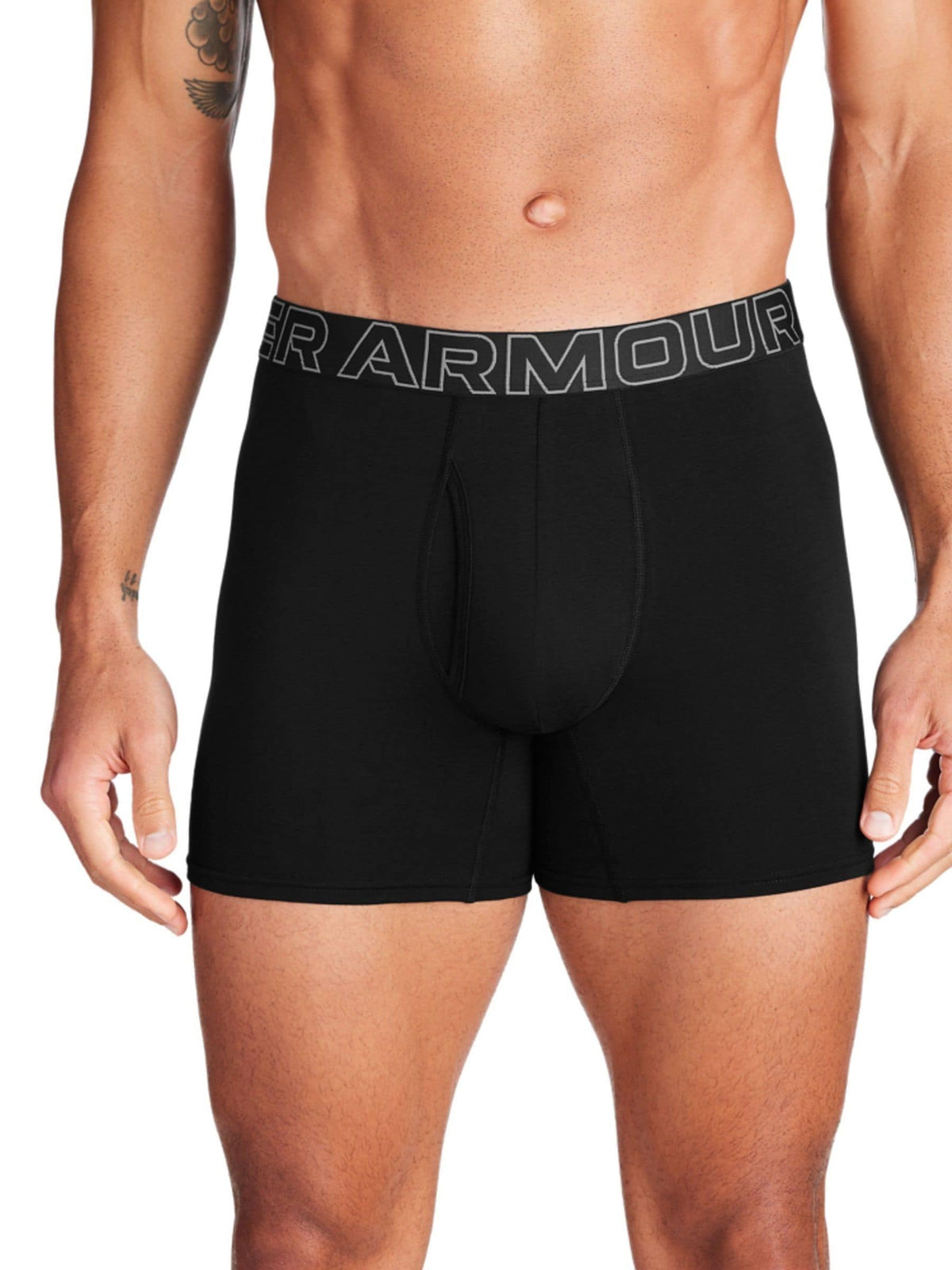 Dsiney Kidz - Under Armour Black Grey Cotton Blend Performance Tech 6in Boxers 3 Pack image 1