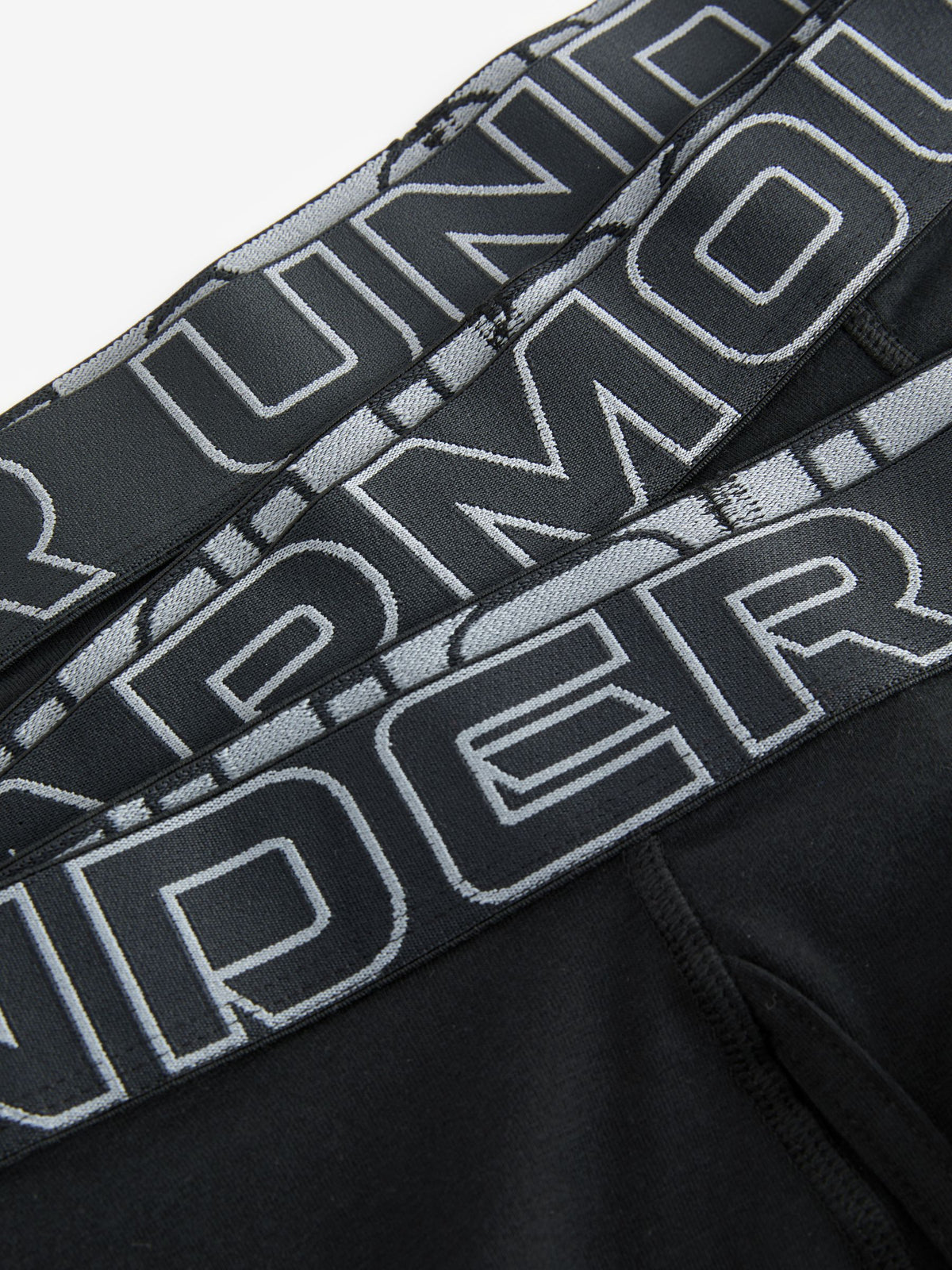 Dsiney Kidz - Under Armour Black Grey Cotton Blend Performance Tech 6in Boxers 3 Pack image 3