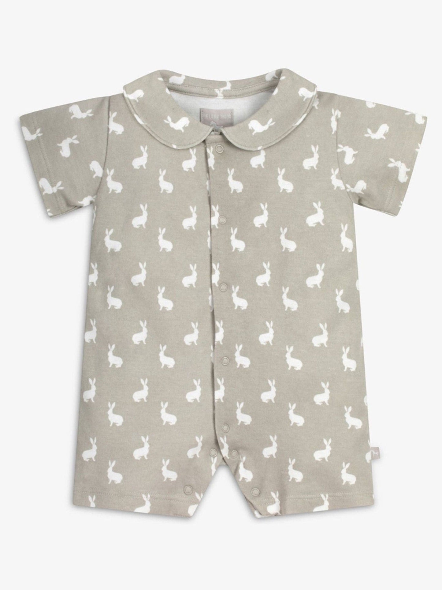The Little Tailor Grey Jersey Bunny Print 100% Cotton Romper image 2
