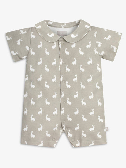 The Little Tailor Grey Jersey Bunny Print 100% Cotton Romper image 2
