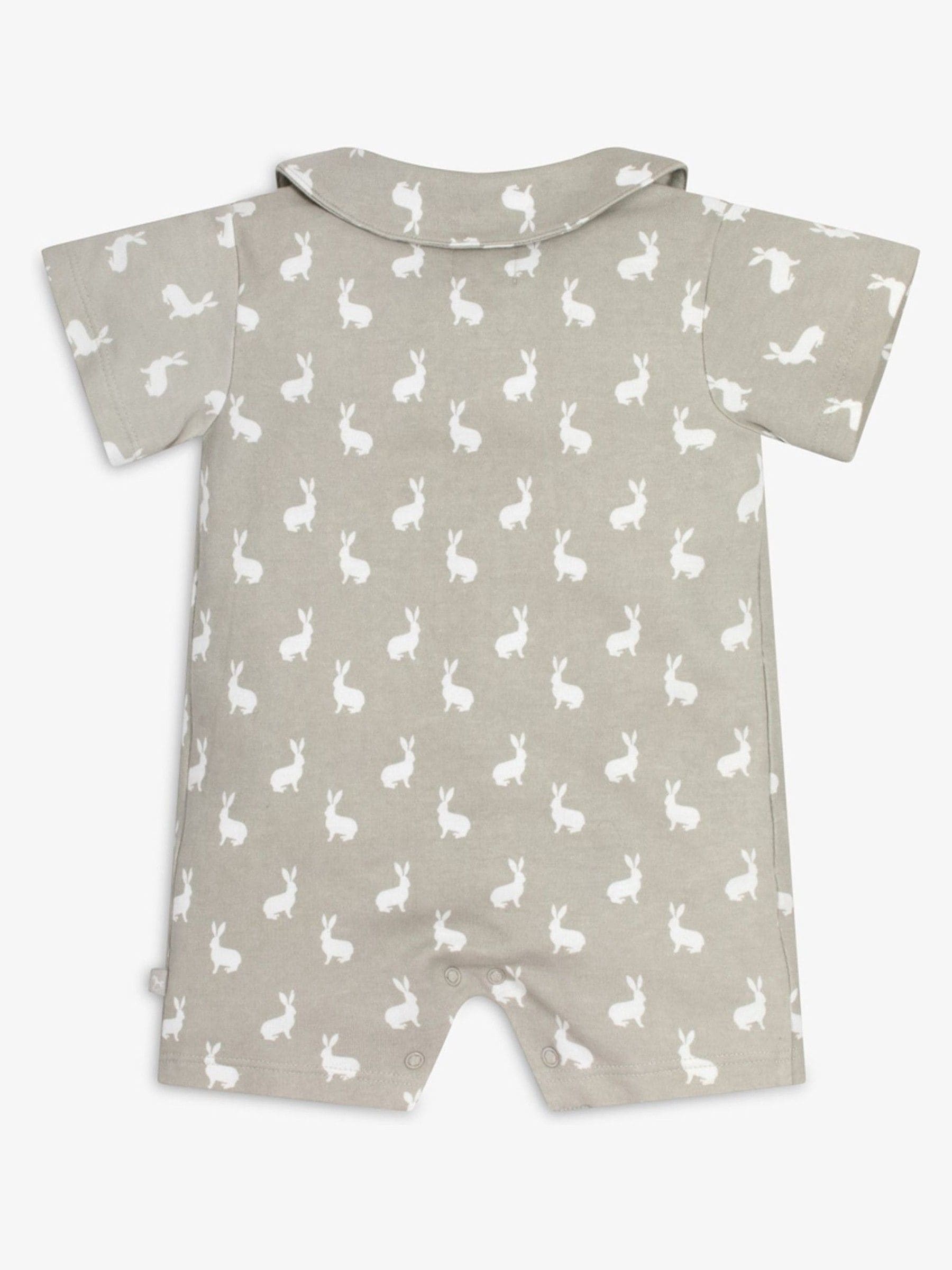 The Little Tailor Grey Jersey Bunny Print 100% Cotton Romper image 3