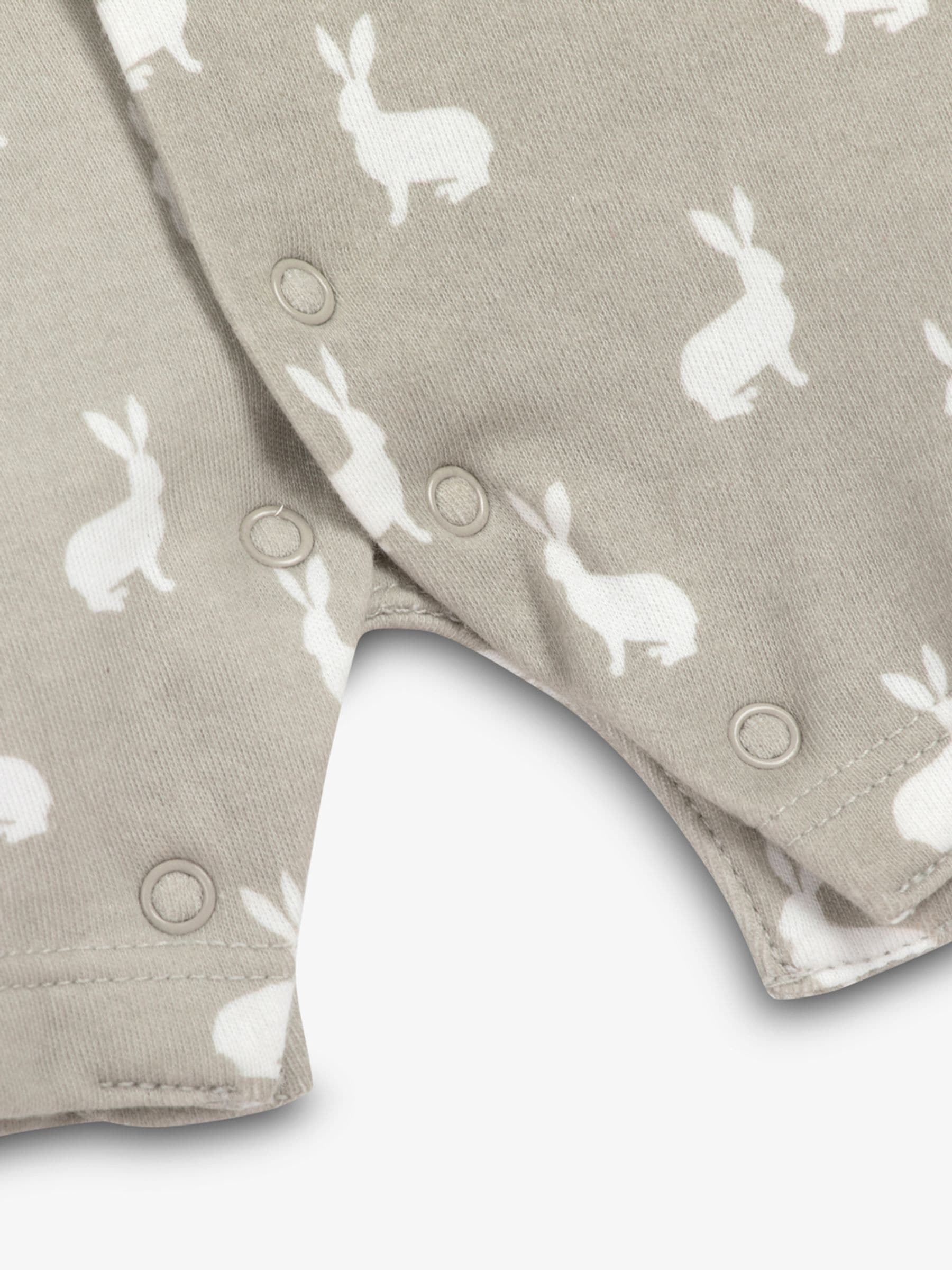 The Little Tailor Grey Jersey Bunny Print 100% Cotton Romper image 4