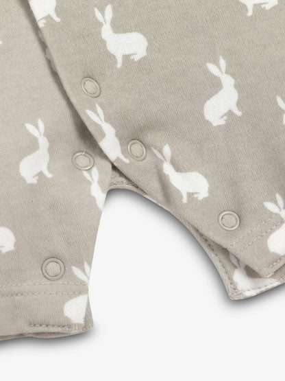 The Little Tailor Grey Jersey Bunny Print 100% Cotton Romper image 4