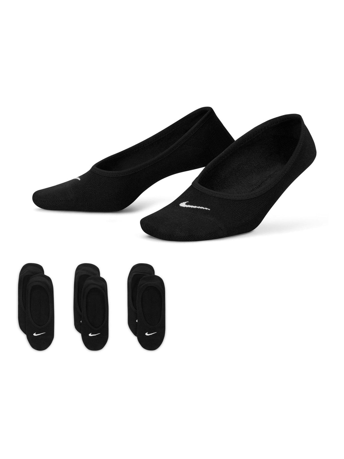 Nike Black Everyday Lightweight Training Footie Socks 3 Pack - image 1