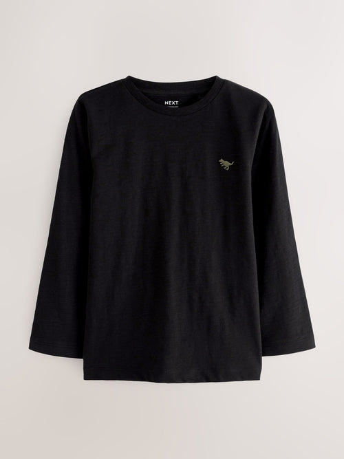 Black Long Sleeve Plain T-Shirt (3mths-7yrs) image 1