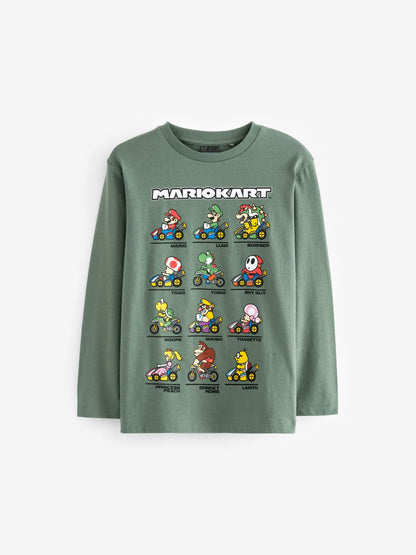 Dsiney Kidz - Mario Kart Green Gaming Long Sleeve T-Shirt (3-16yrs) image 1