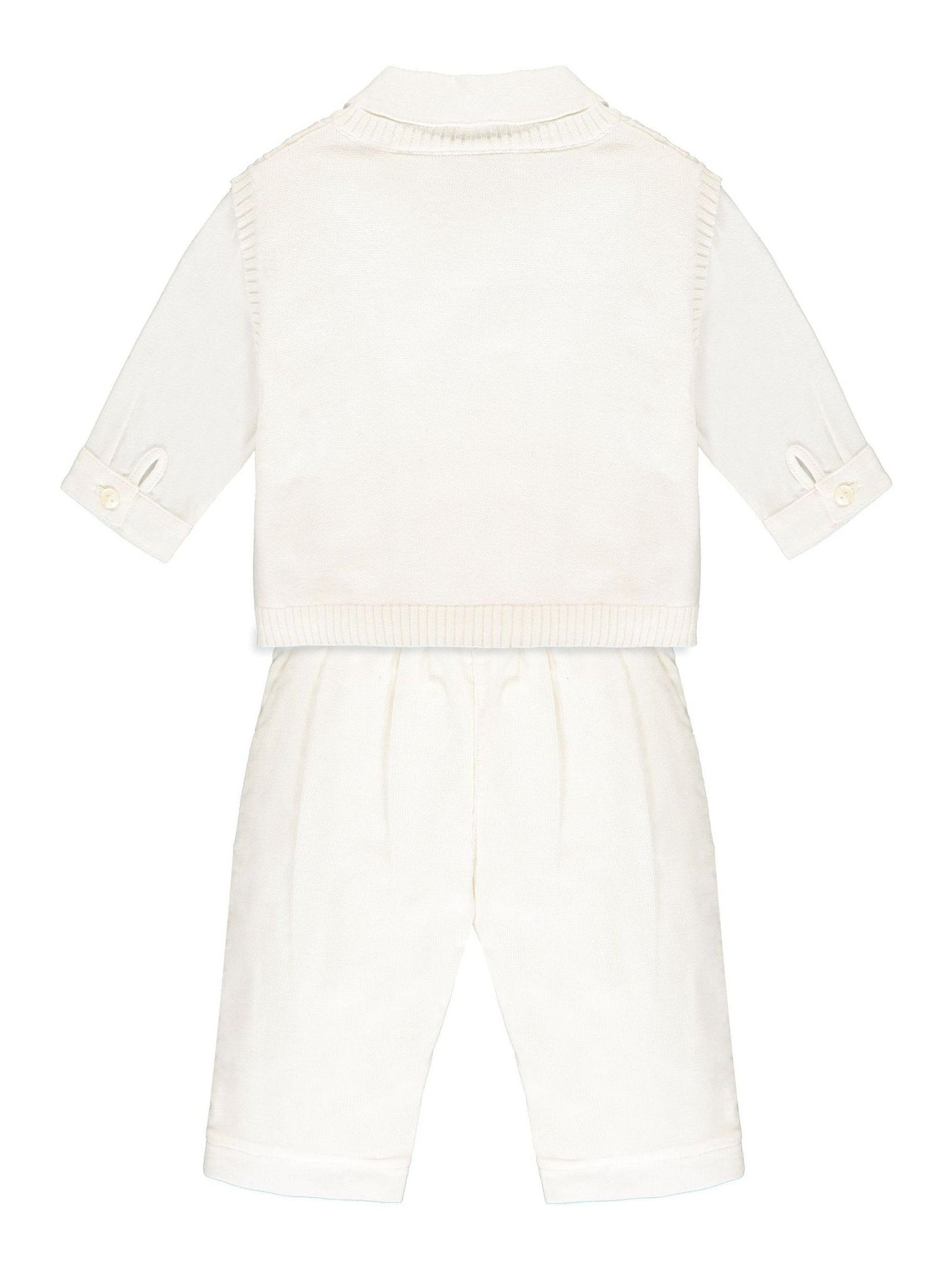 Emile Et Rose Cream 100% Cotton Tank Top, Trousers & Shirt 3pc Set image 3