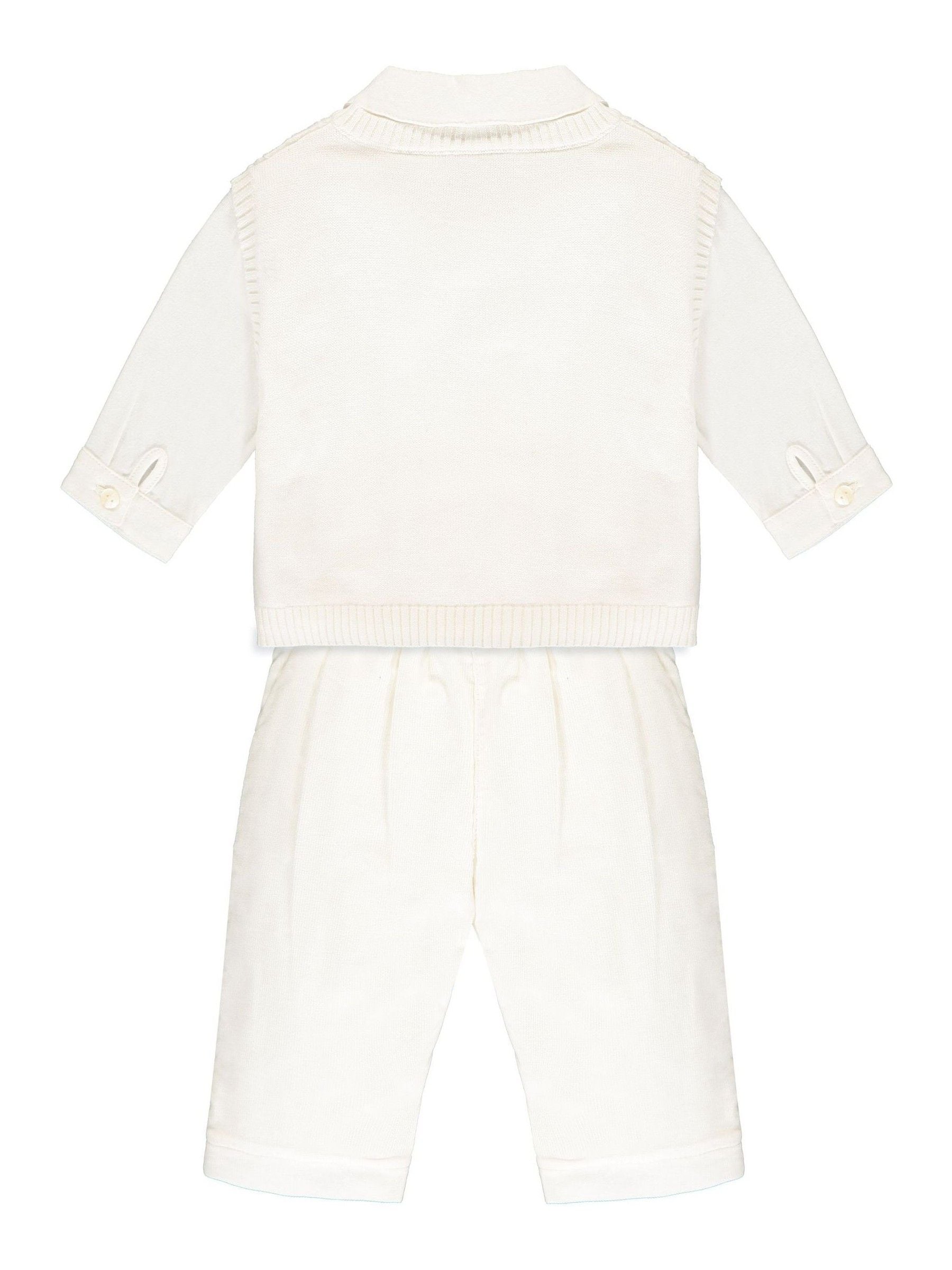 Emile Et Rose Cream 100% Cotton Tank Top, Trousers & Shirt 3pc Set image 3