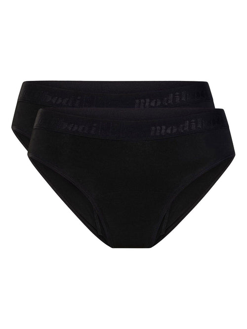 Dsiney Kidz - ModiBodi Black Period - Teen Underwear Period Kit with Hipster Bikini Moderate 2 Pack image 1