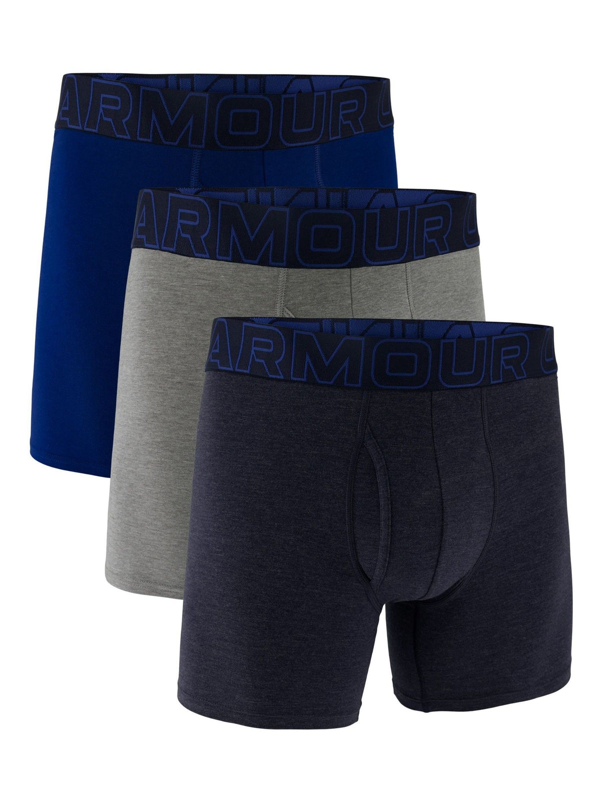 Dsiney Kidz - Under Armour Blue/Grey Cotton Blend Performance Tech 6in Boxers 3 Pack image 1