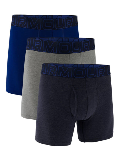 Dsiney Kidz - Under Armour Blue/Grey Cotton Blend Performance Tech 6in Boxers 3 Pack image 1