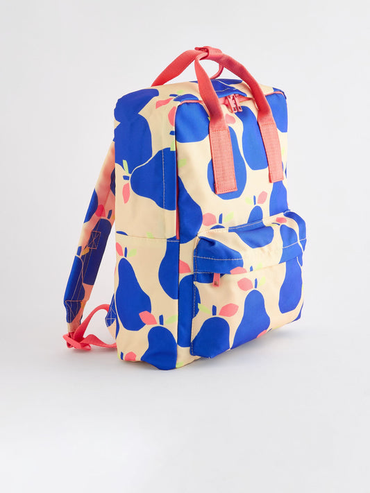 Blue/Ecru Pear Double Handle Backpack image 1