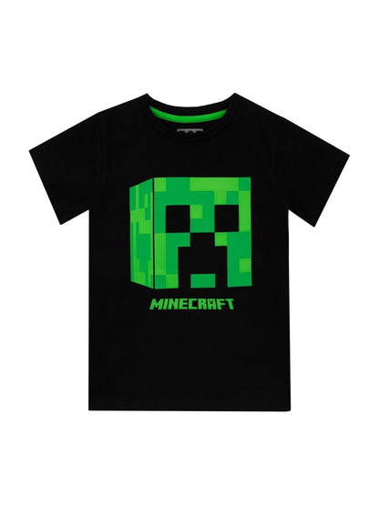 Character Black Minecraft Short Sleeve Creeper T-Shirt - image 1