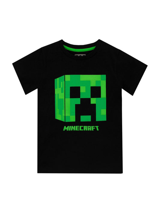 Character Black Minecraft Short Sleeve Creeper T-Shirt - image 1