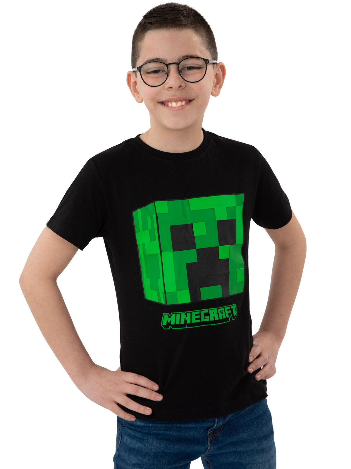 Character Black Minecraft Short Sleeve Creeper T-Shirt - image 2
