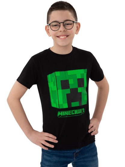 Character Black Minecraft Short Sleeve Creeper T-Shirt - image 2