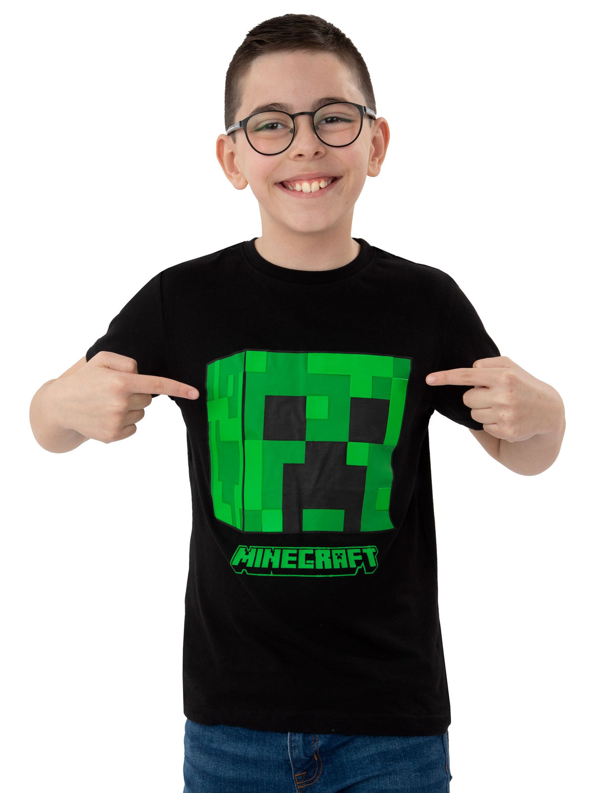 Character Black Minecraft Short Sleeve Creeper T-Shirt - image 4