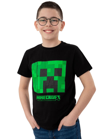 Character Black Minecraft Short Sleeve Creeper T-Shirt - image 5