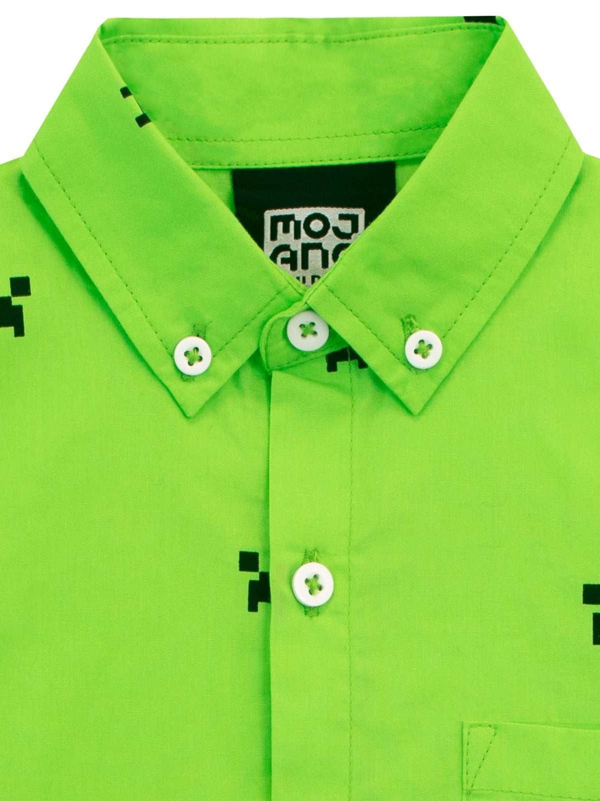 Character Green Minecraft Button Up Short Sleeve Shirt - image 6